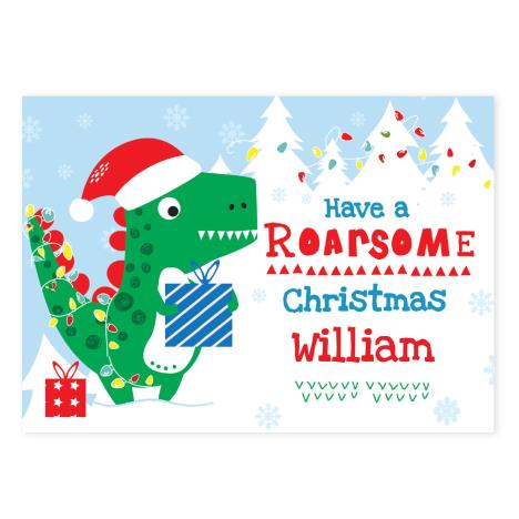Personalised Dinosaur Have a Roarsome Christmas Card £3.99